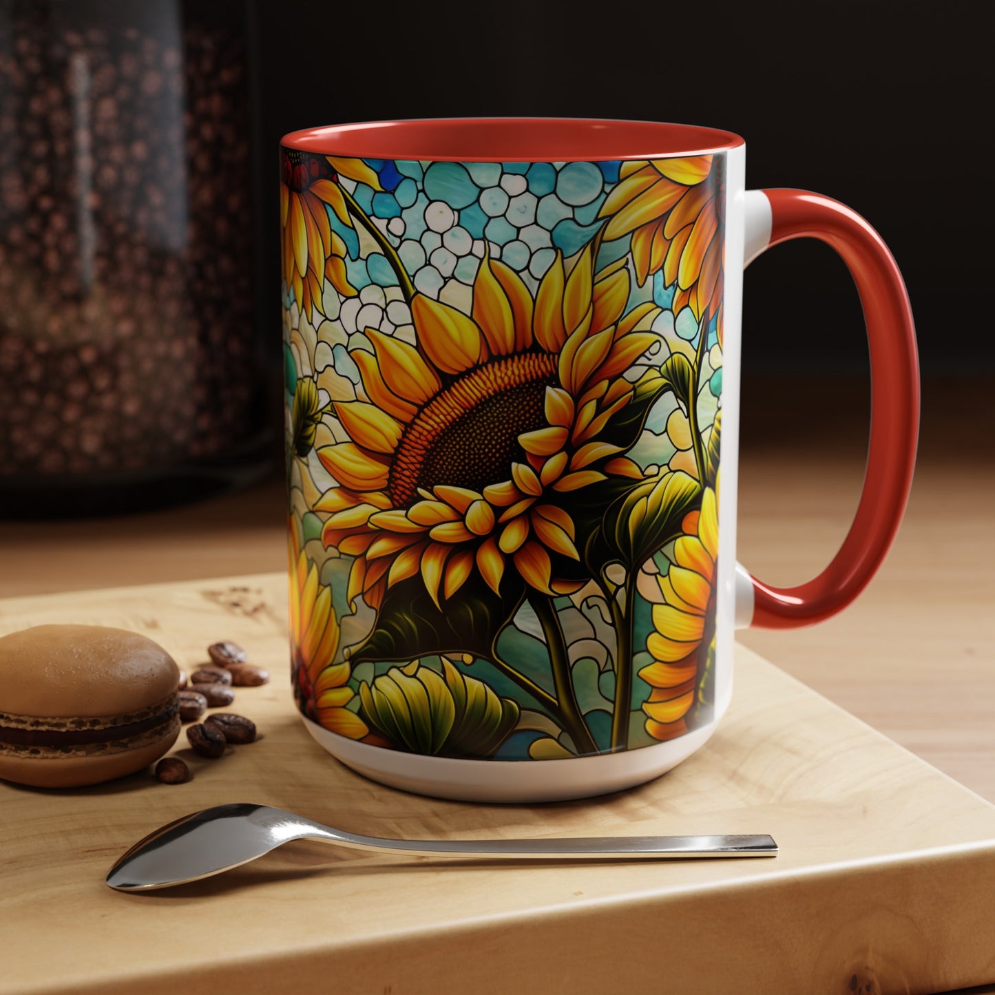 Sunflower Accent Coffee Mug 15oz