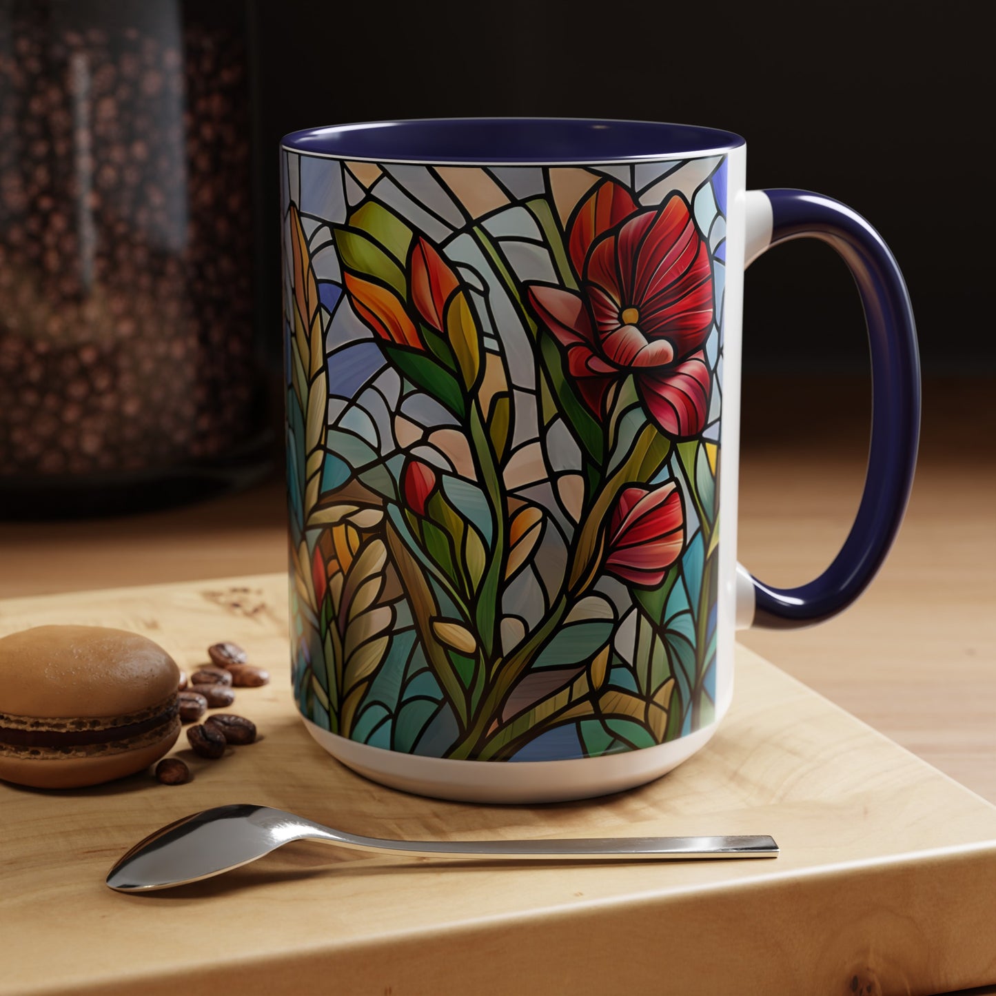 Periwinkle Accent Coffee Mug 15oz