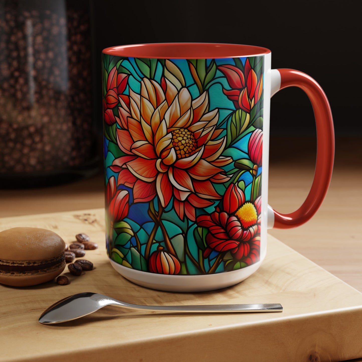 Dahlia Accent Coffee Mug 15oz