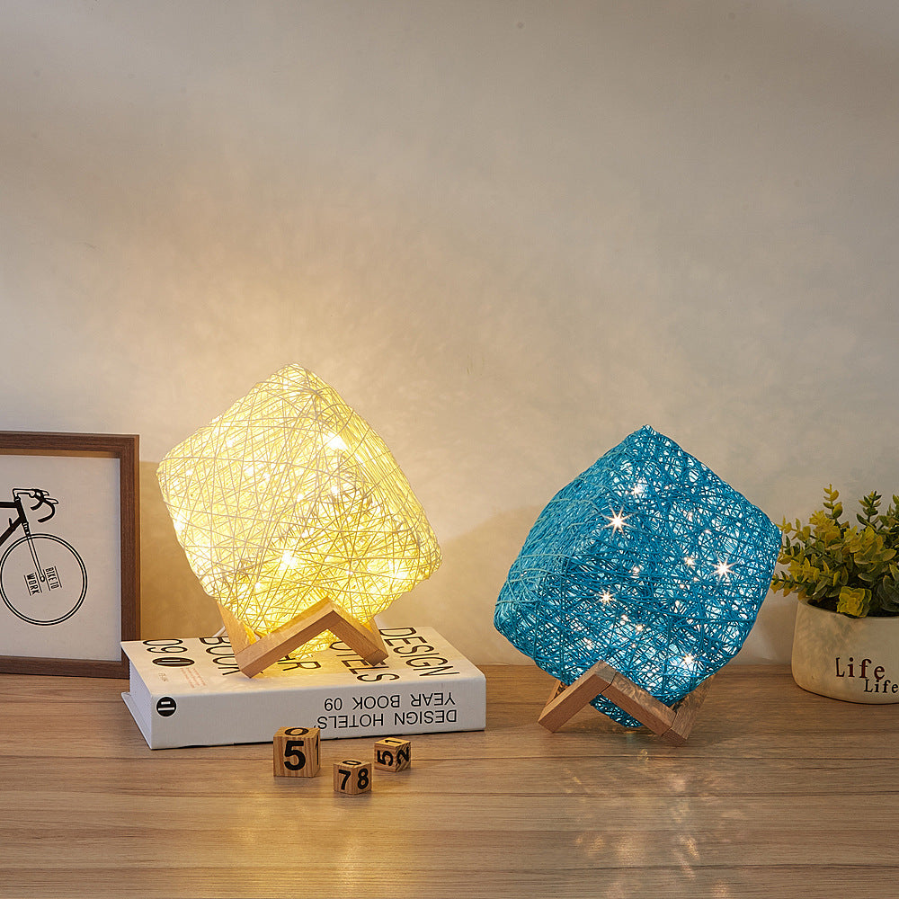 Hand-Knit Dimmable Square LED Desk Lights