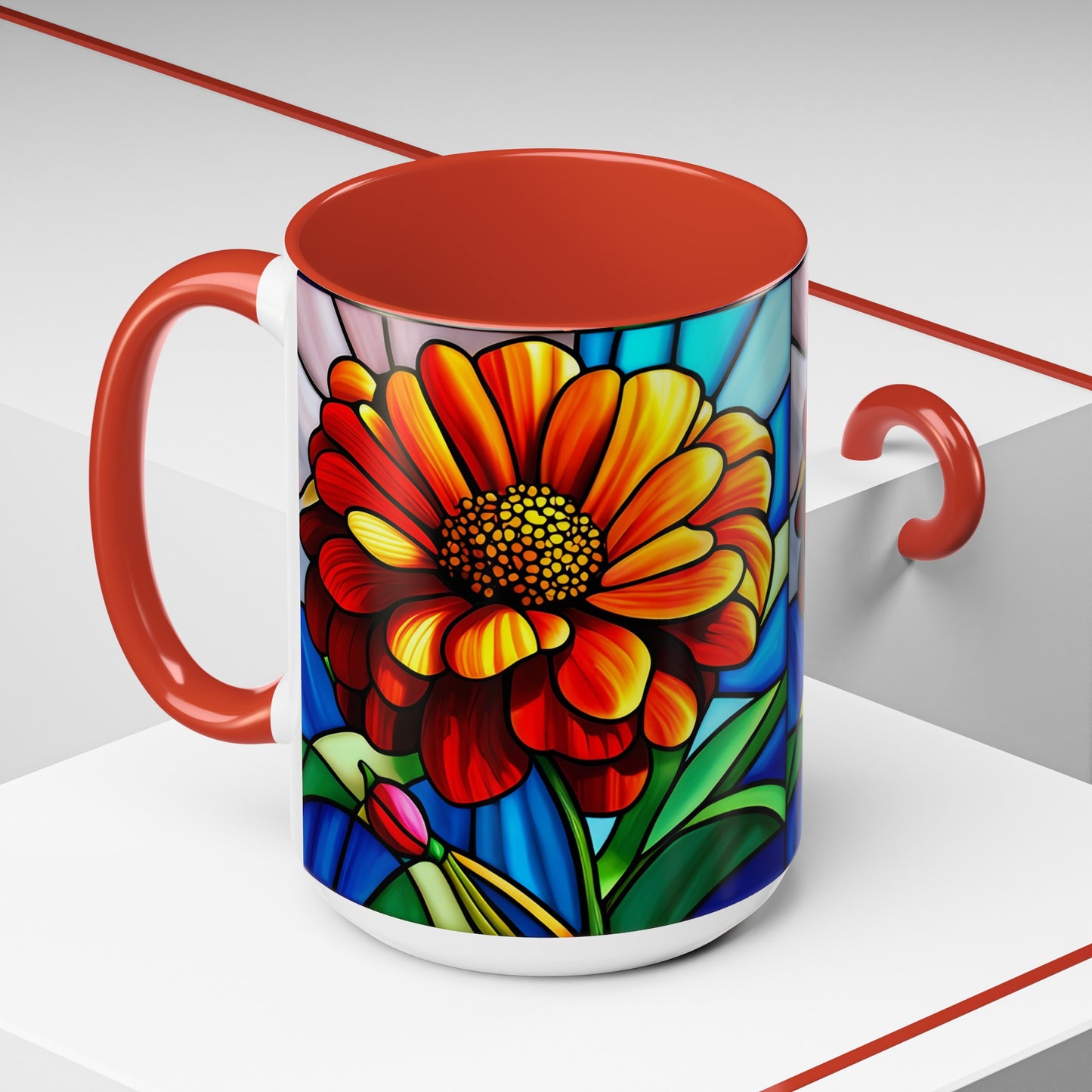 Zinnia Accent Coffee Mug 15oz