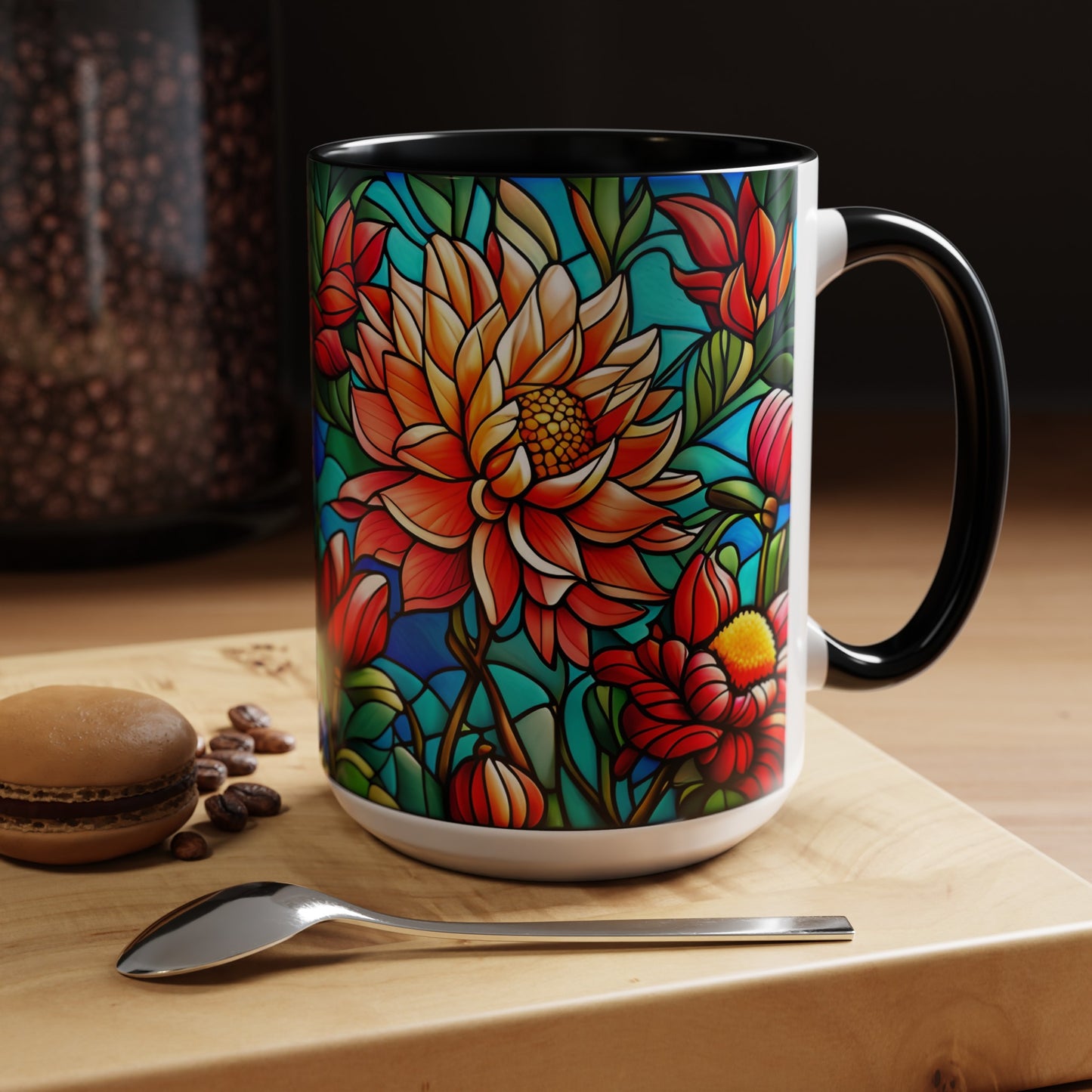 Dahlia Accent Coffee Mug 15oz