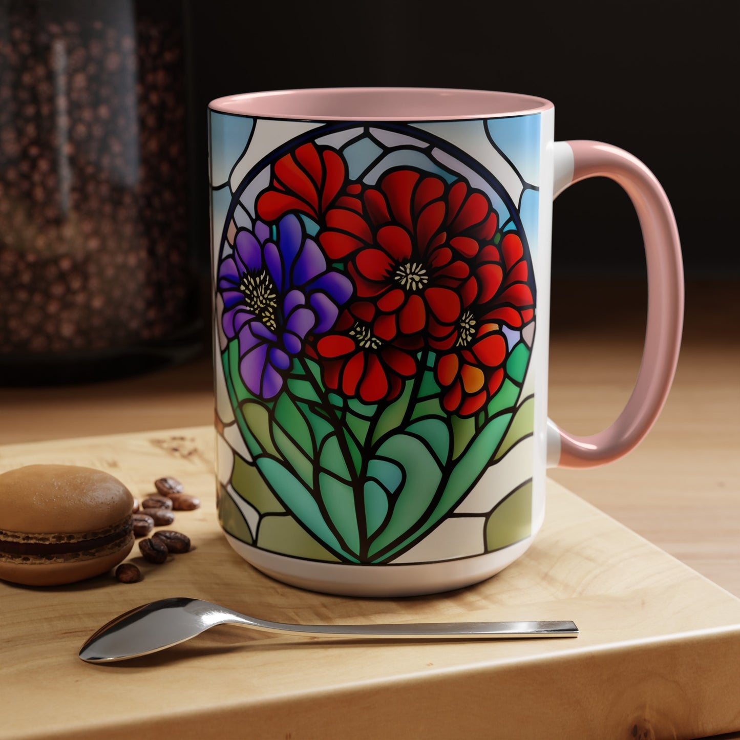 Geranium Accent Coffee Mug 15oz