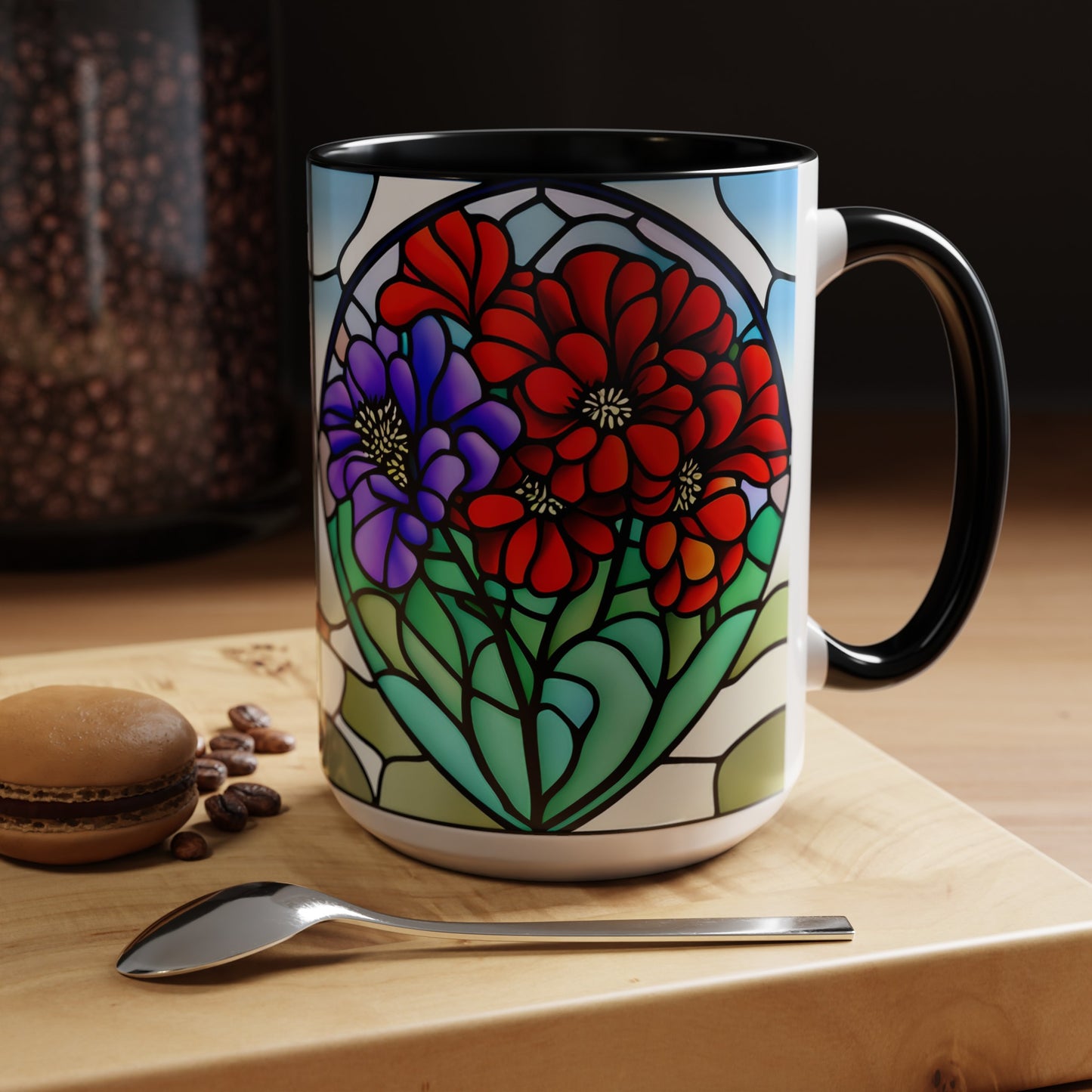 Geranium Accent Coffee Mug 15oz