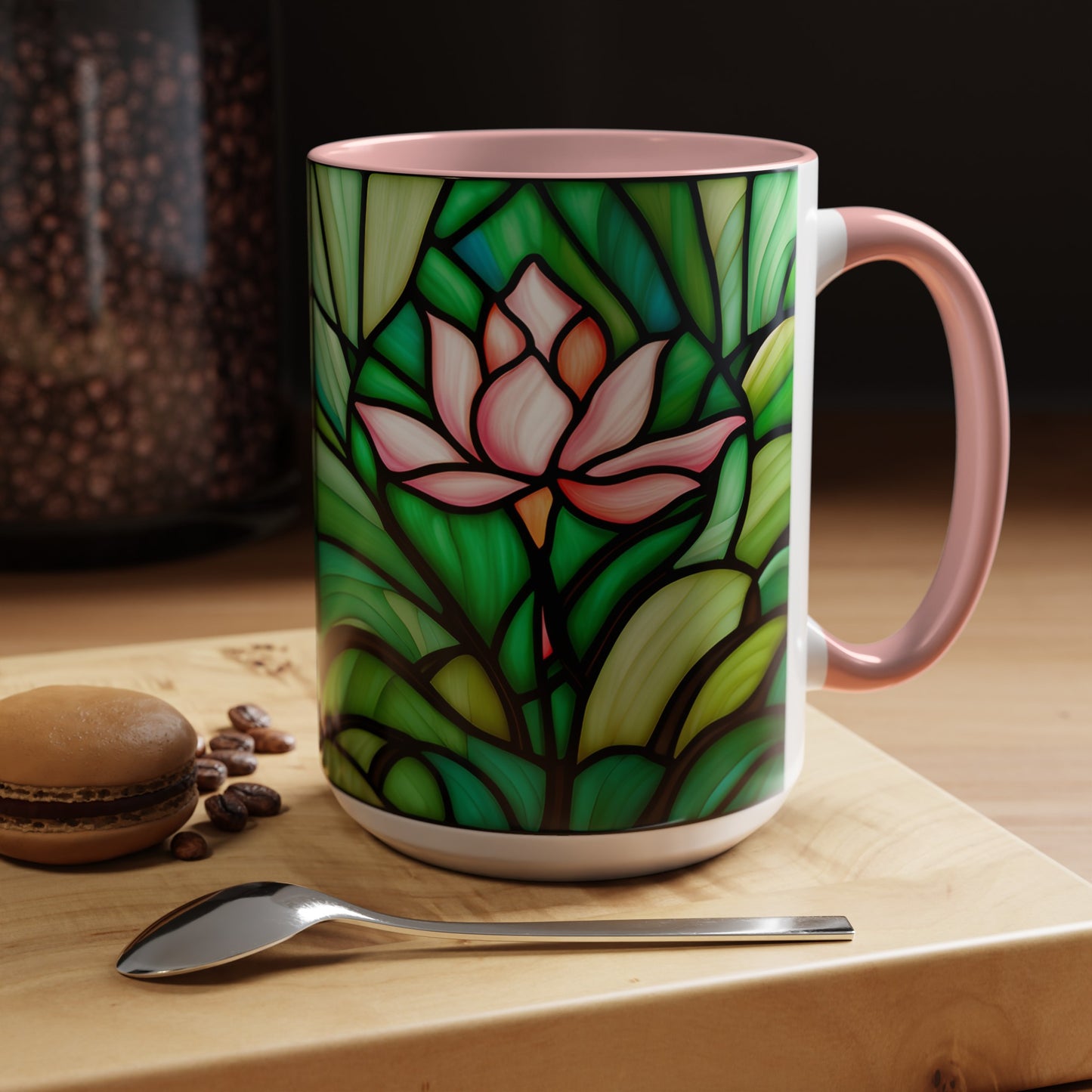 Lotus Accent Coffee Mug 15oz