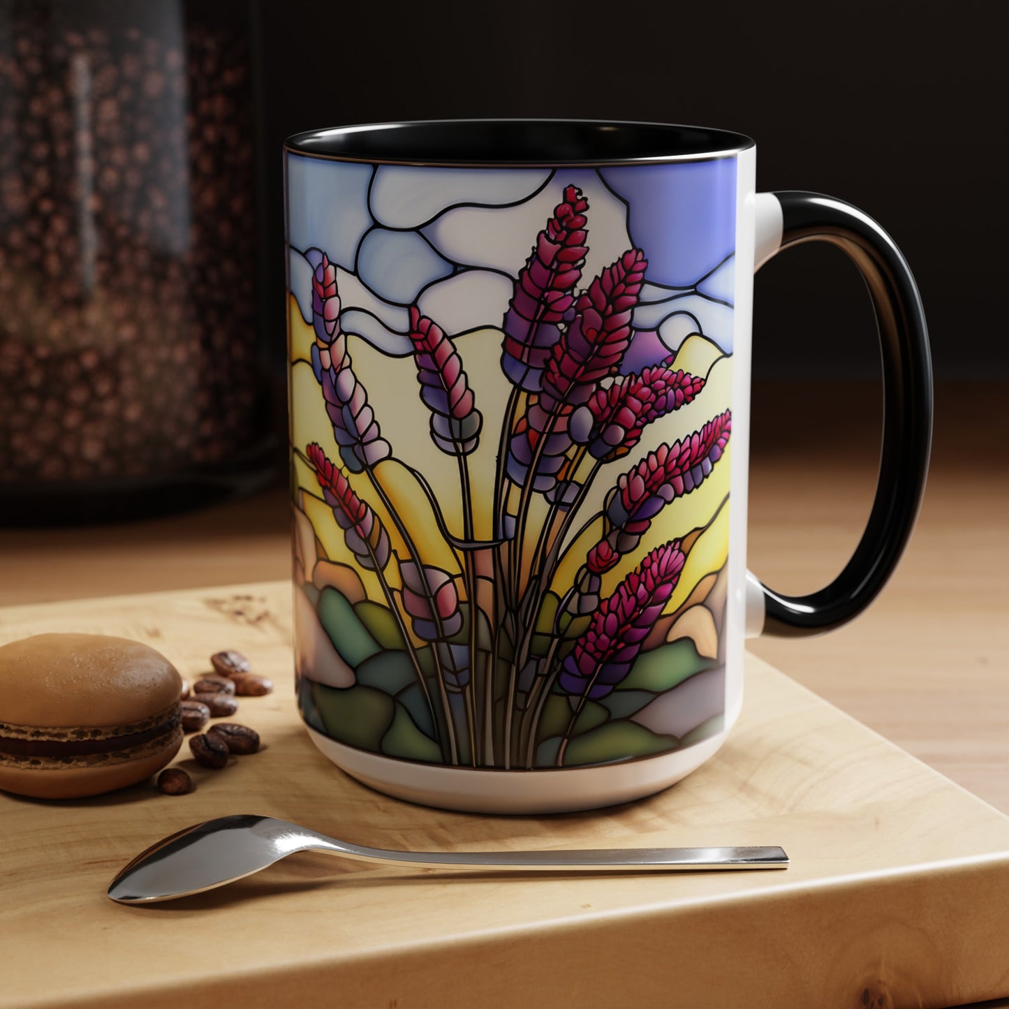 Lavender Accent Coffee Mug 15oz