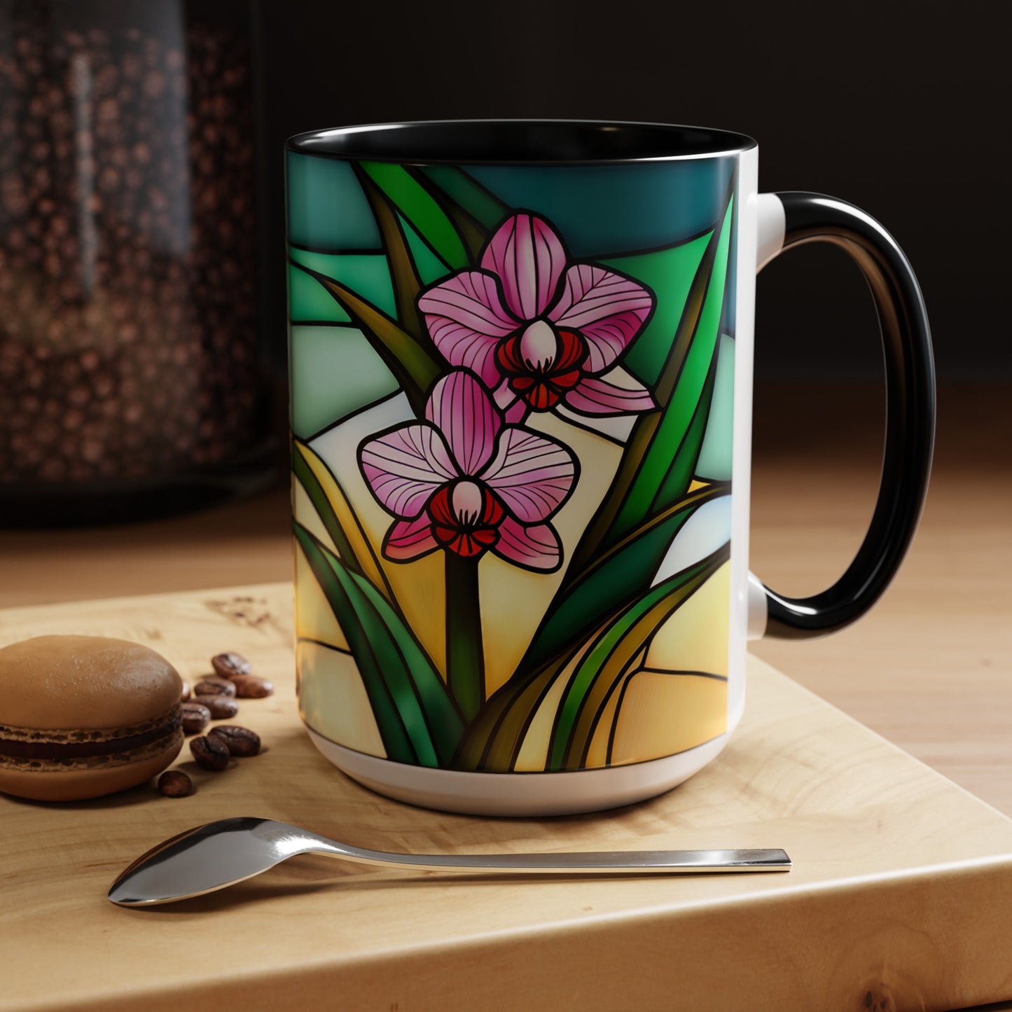 Orchid Accent Coffee Mug 15oz