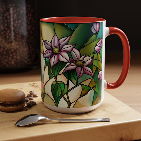 Clematis Accent Coffee Mug 15oz