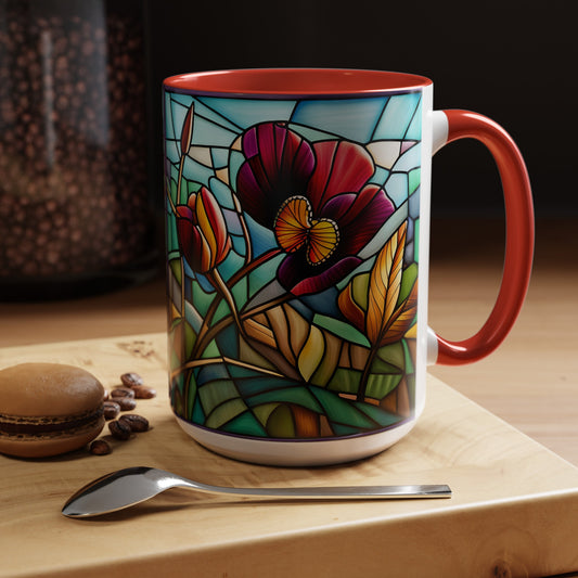 Pansy Accent Coffee Mug 15oz