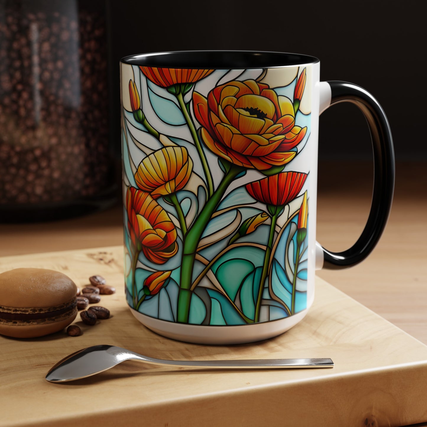 Ranunculus Accent Coffee Mug 15oz