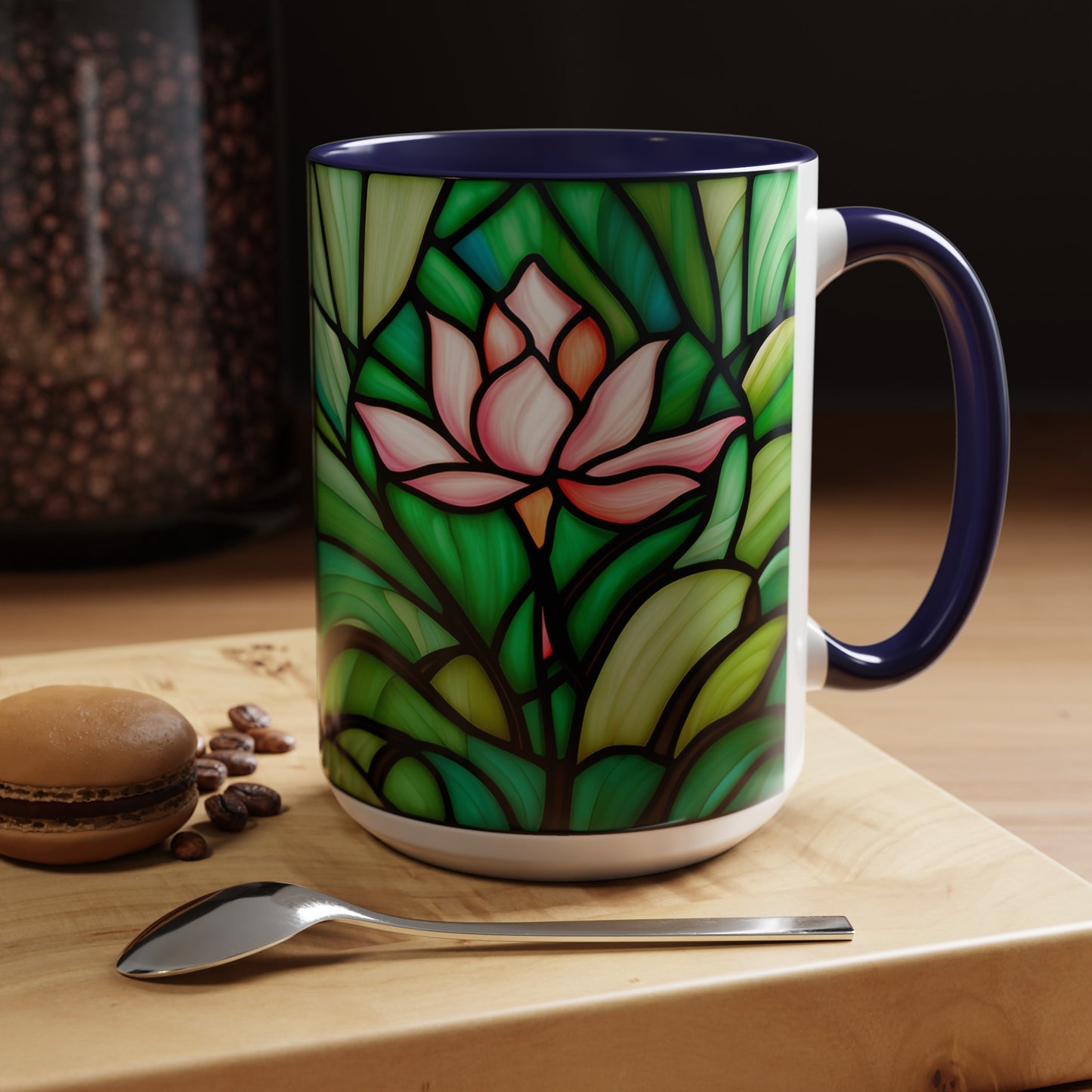 Lotus Accent Coffee Mug 15oz