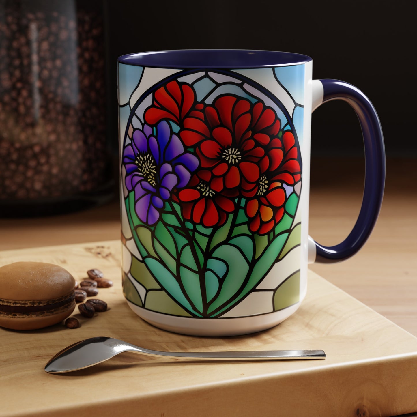 Geranium Accent Coffee Mug 15oz