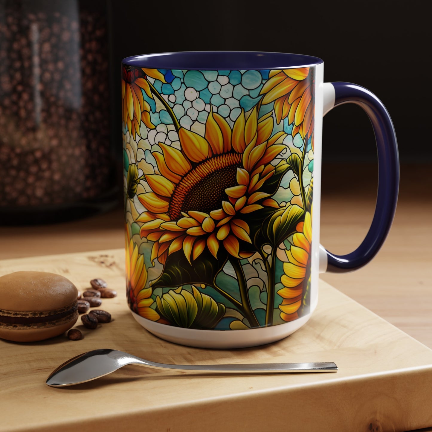 Sunflower Accent Coffee Mug 15oz