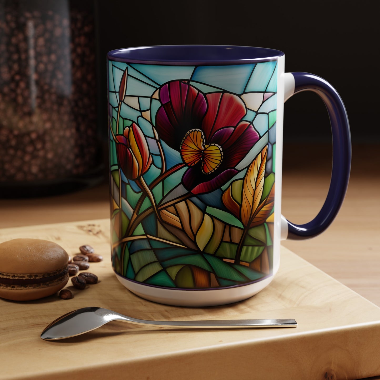 Pansy Accent Coffee Mug 15oz