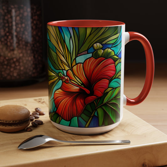 Hibiscus Accent Coffee Mug 15oz