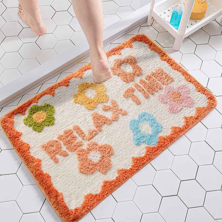 Simple Bathroom Floret Carpet