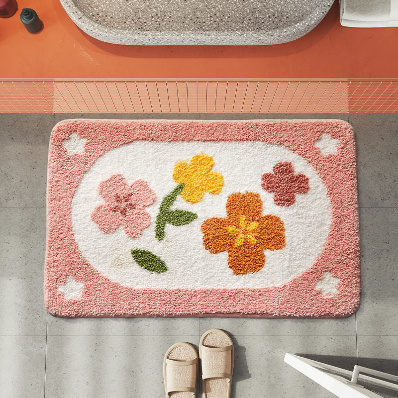 Simple Bathroom Floret Carpet