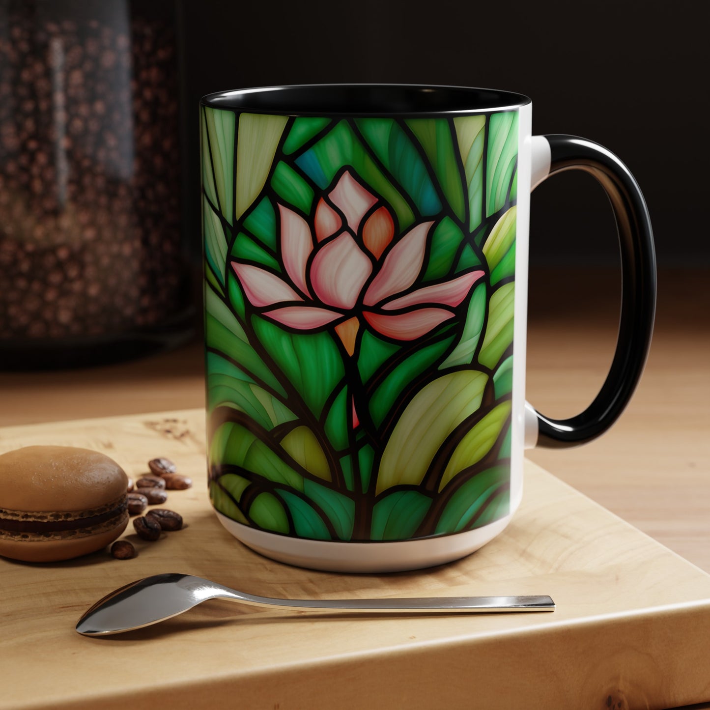 Lotus Accent Coffee Mug 15oz