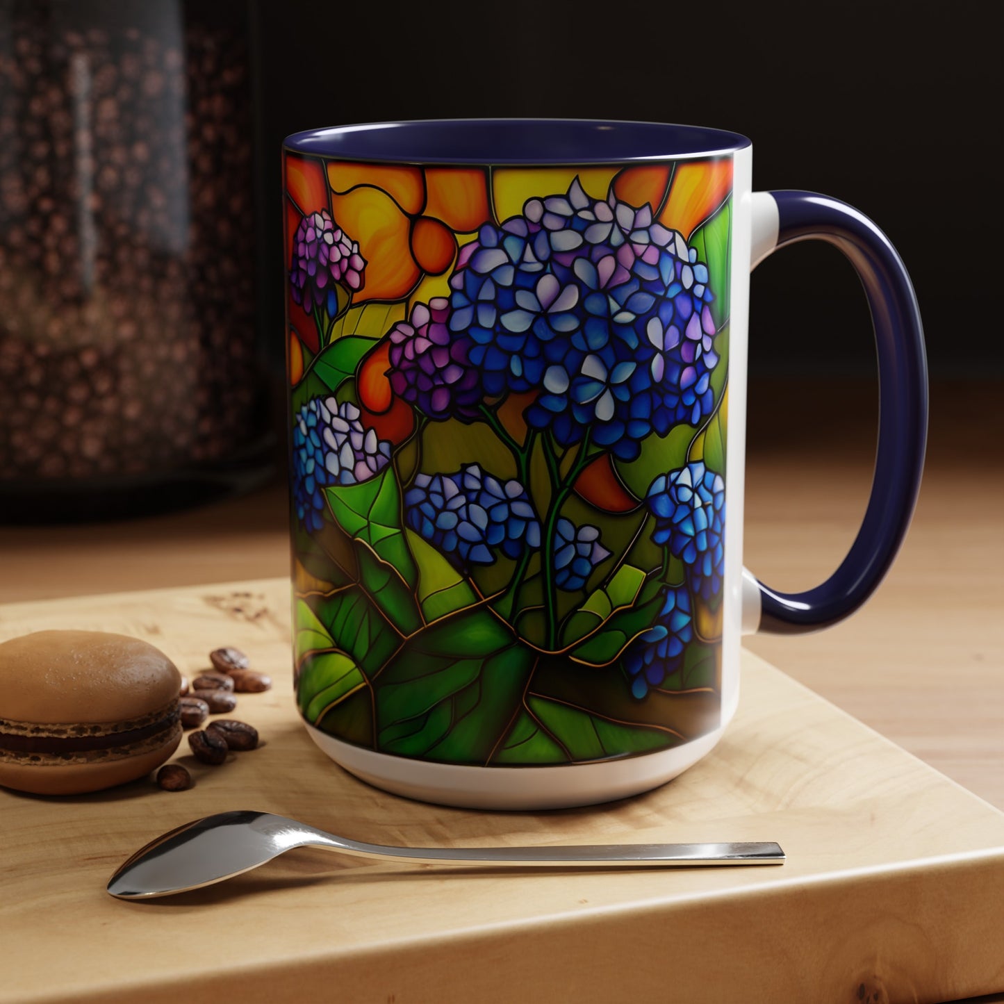 Hydrangea Accent Coffee Mug 15oz