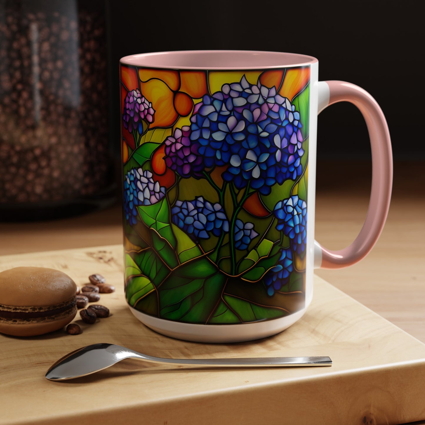 Hydrangea Accent Coffee Mug 15oz