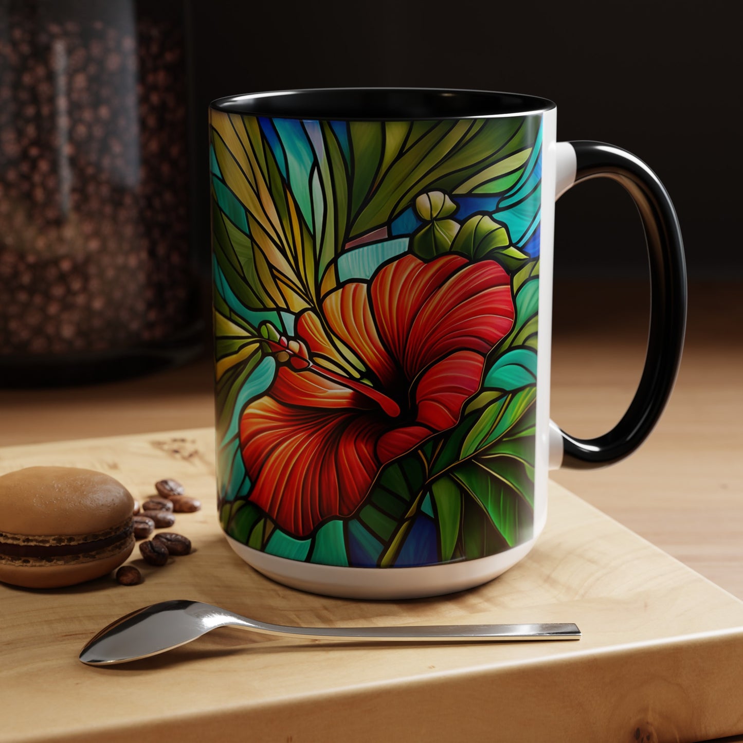 Hibiscus Accent Coffee Mug 15oz