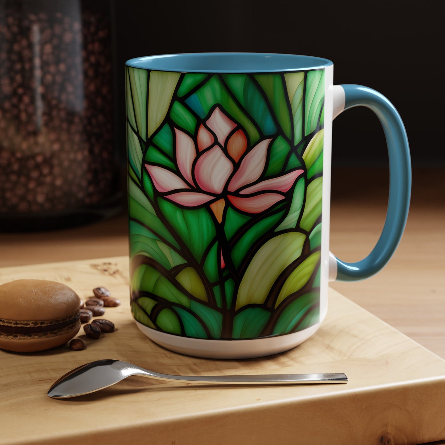 Lotus Accent Coffee Mug 15oz