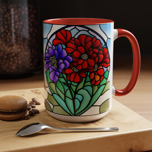 Geranium Accent Coffee Mug 15oz