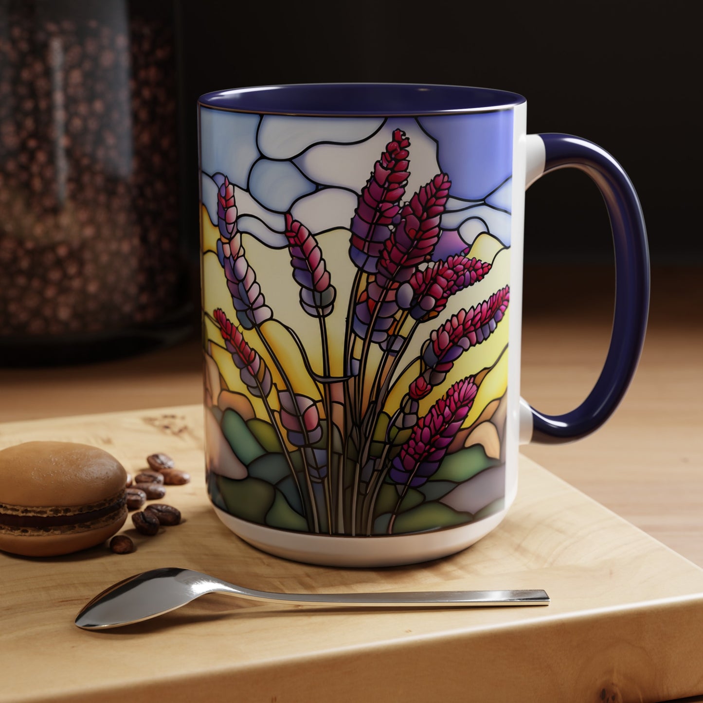 Lavender Accent Coffee Mug 15oz