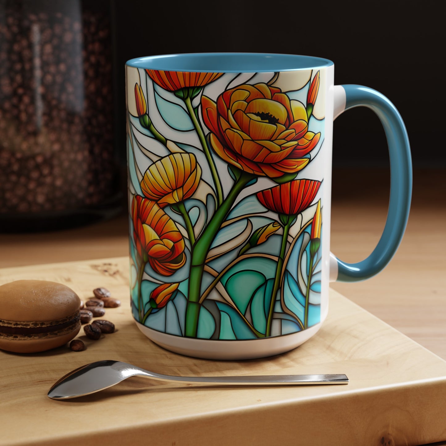 Ranunculus Accent Coffee Mug 15oz