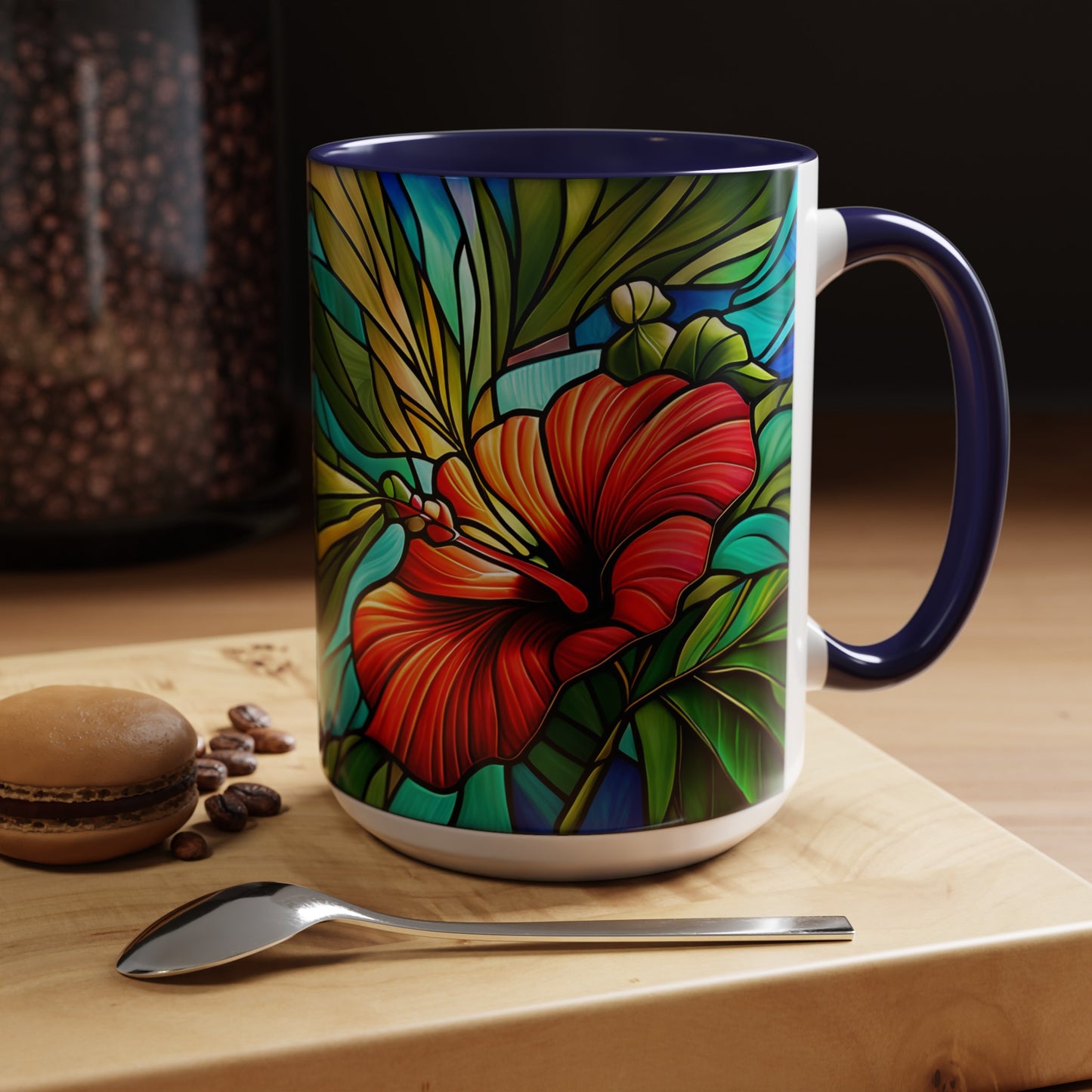 Hibiscus Accent Coffee Mug 15oz