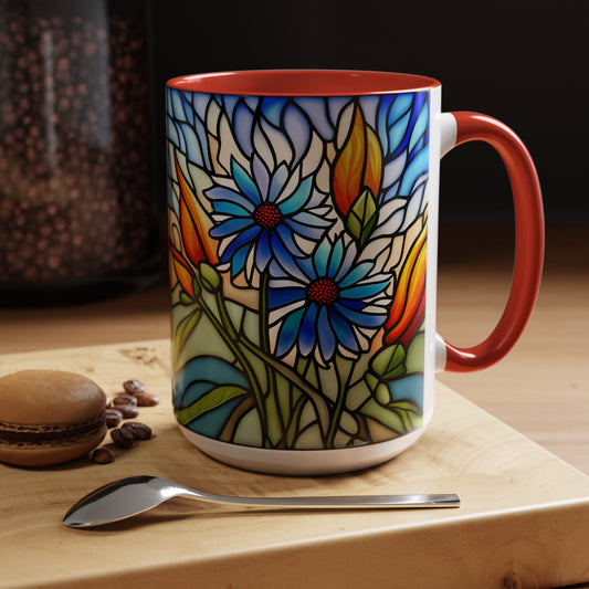 Cornflower Accent Coffee Mug  15oz