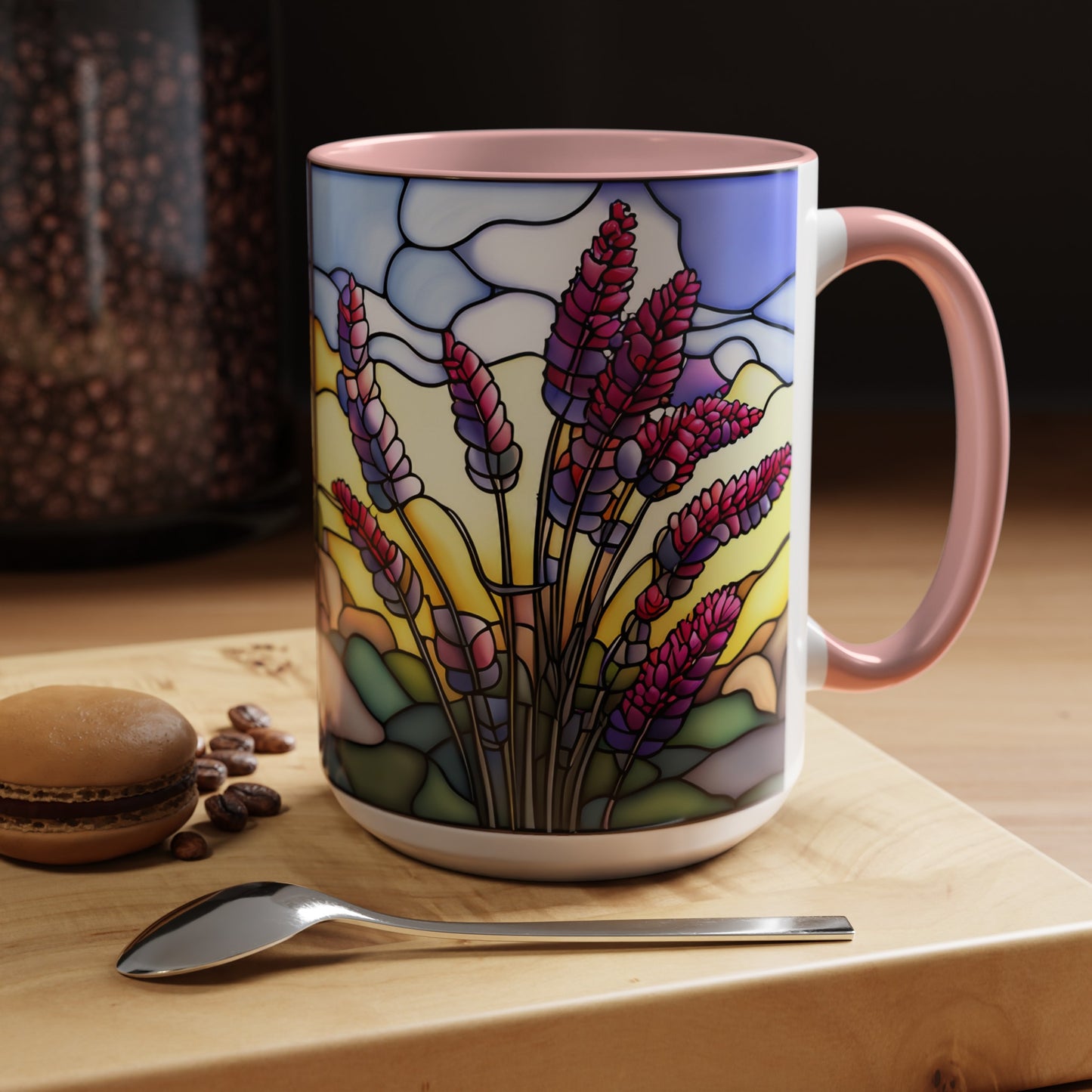 Lavender Accent Coffee Mug 15oz