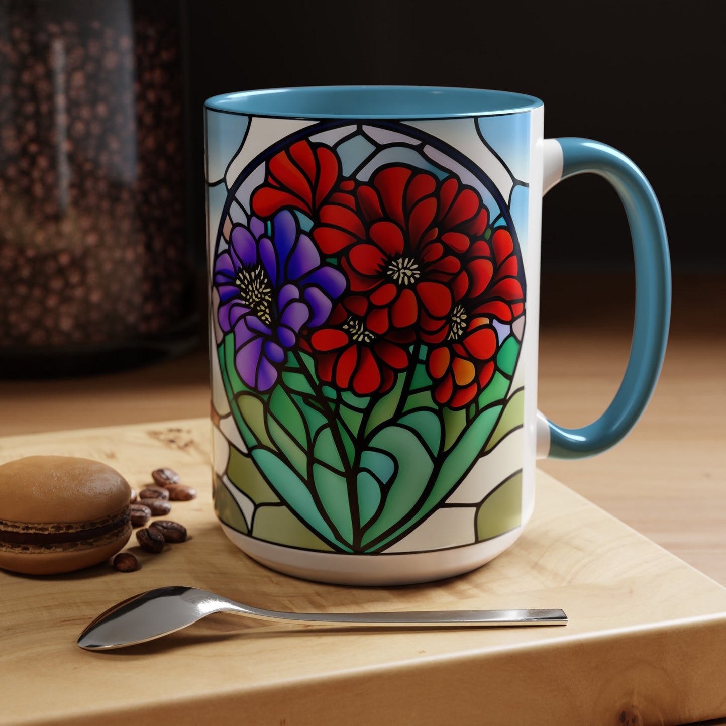 Geranium Accent Coffee Mug 15oz