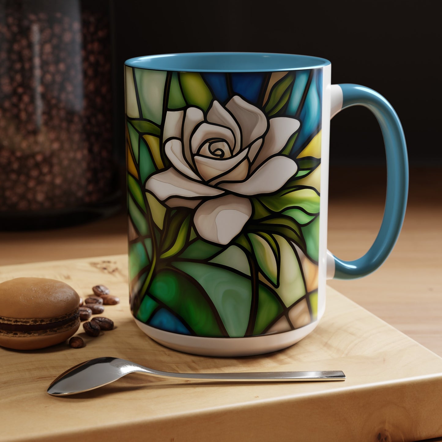 Gardenia Accent Coffee Mug 15oz