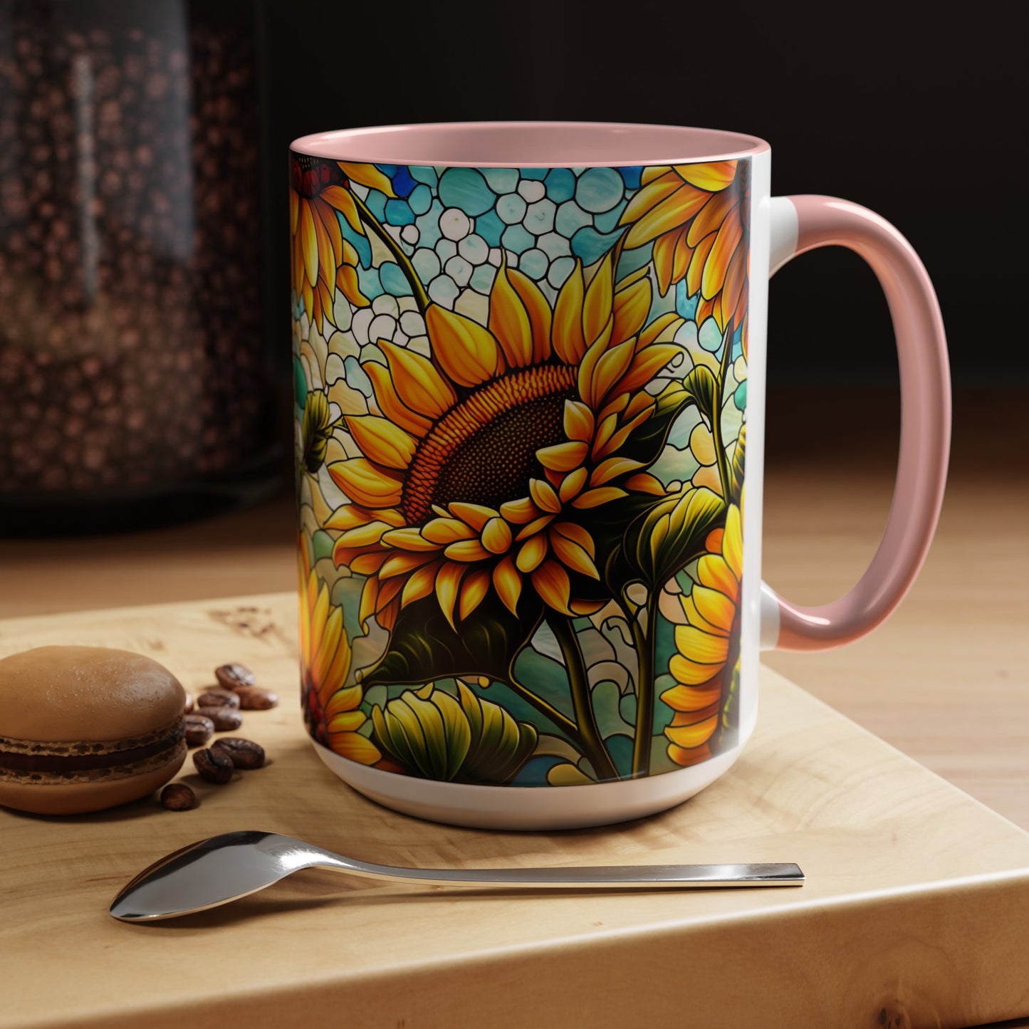 Sunflower Accent Coffee Mug 15oz