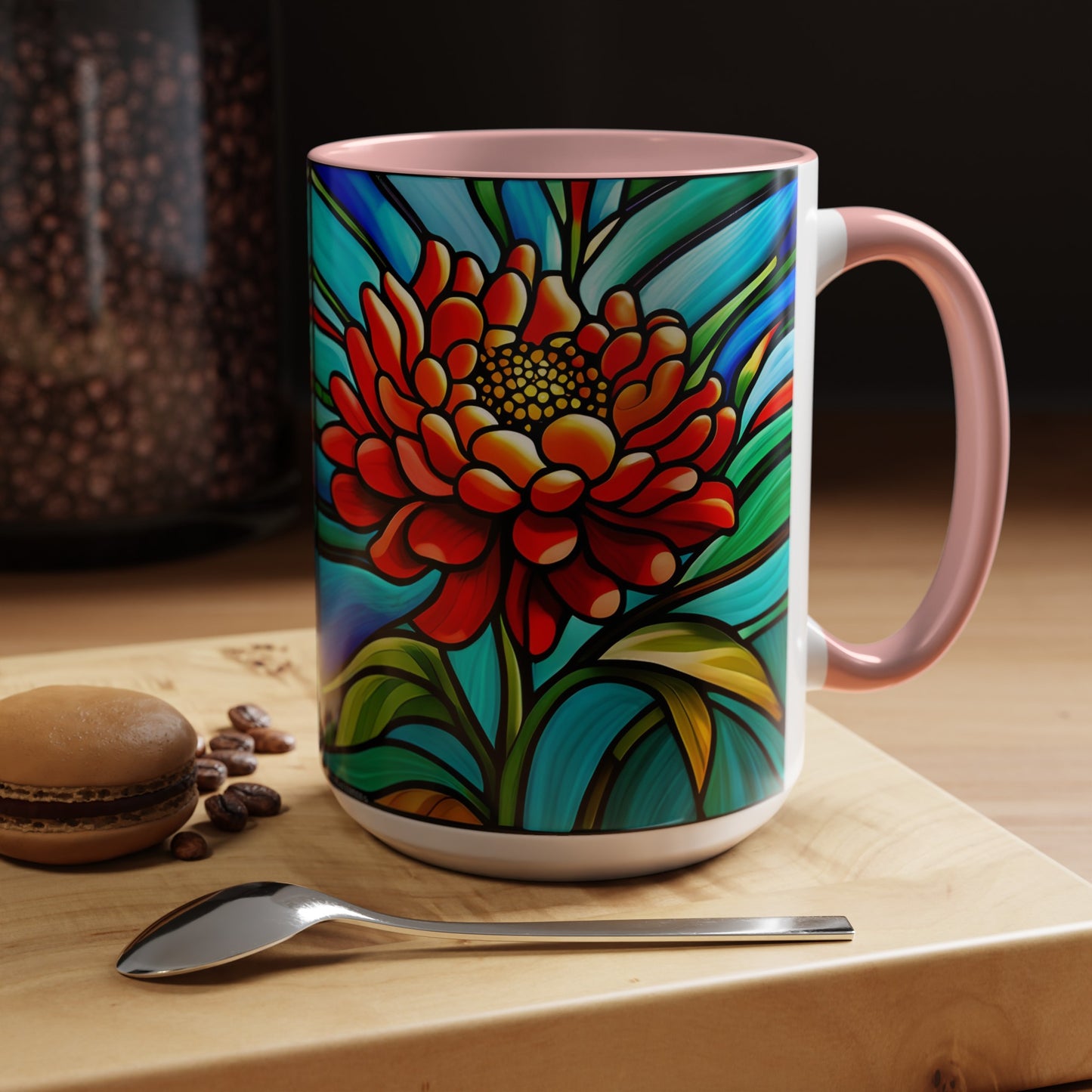 Chrysanthemum Accent Coffee Mug 15oz