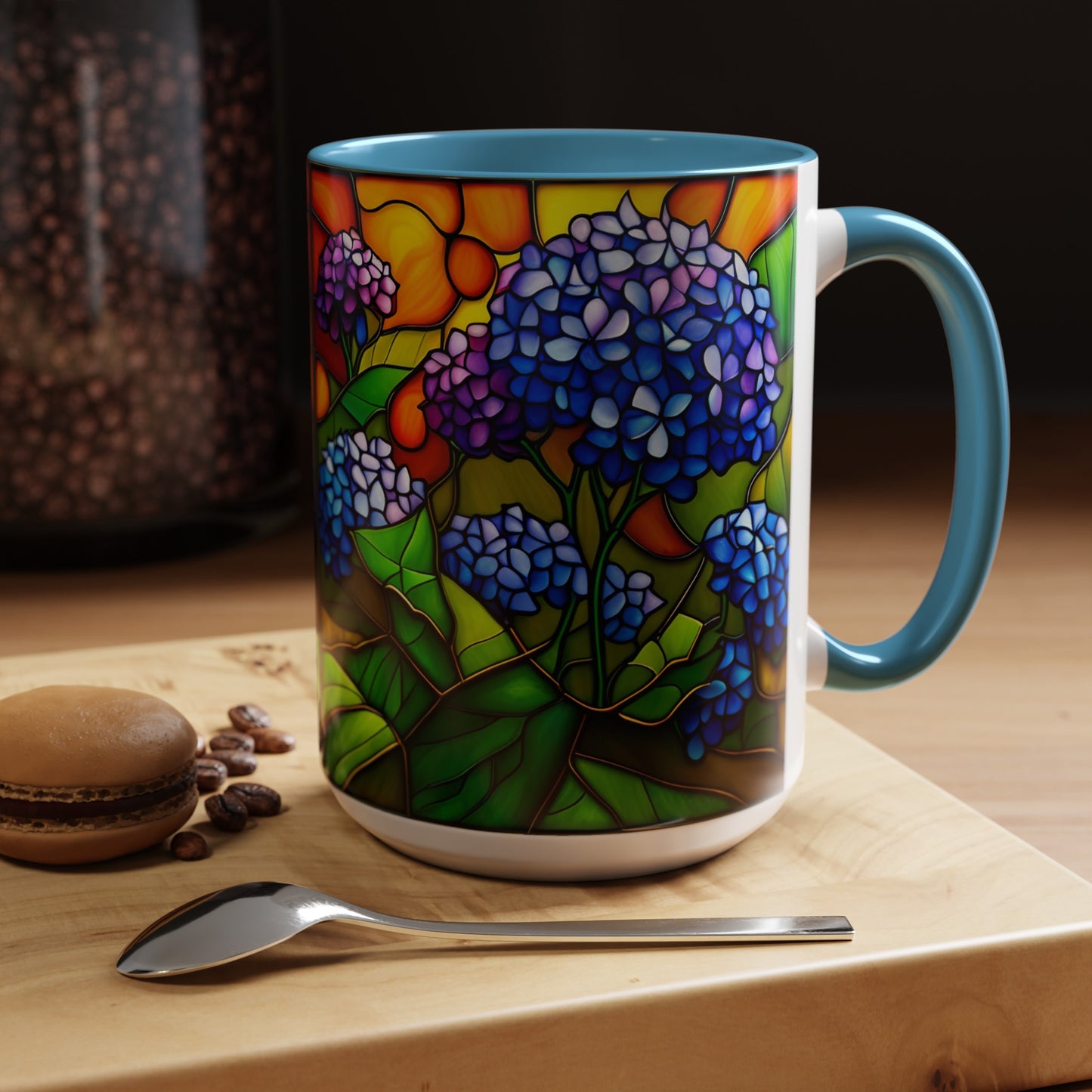 Hydrangea Accent Coffee Mug 15oz