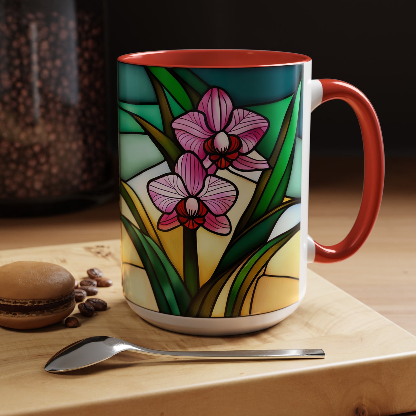 Orchid Accent Coffee Mug 15oz