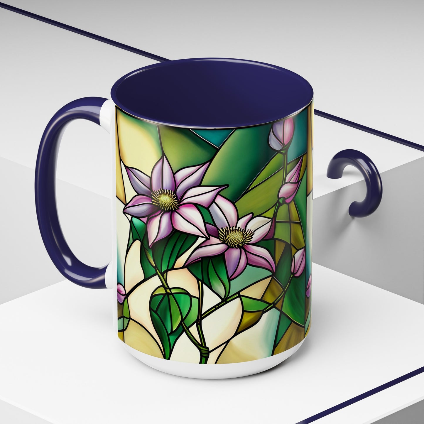 Clematis Accent Coffee Mug 15oz