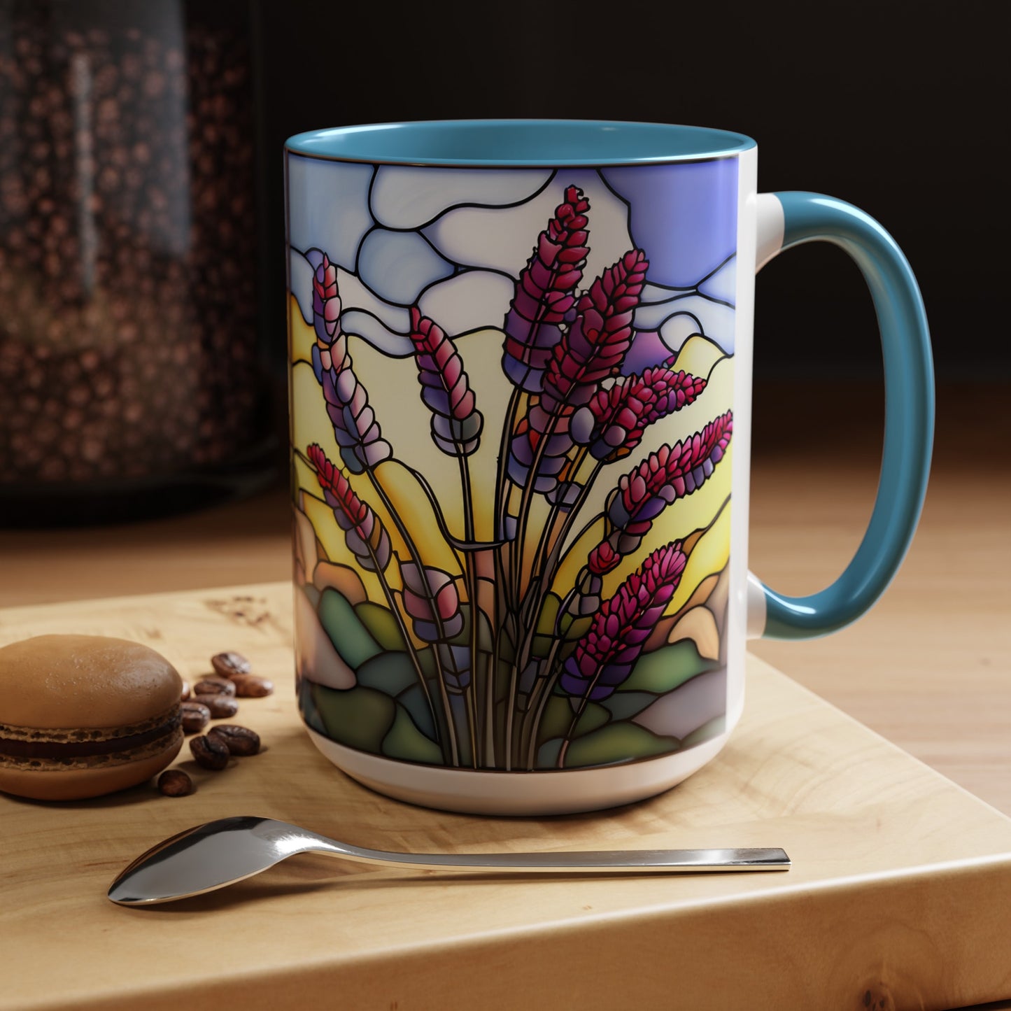 Lavender Accent Coffee Mug 15oz