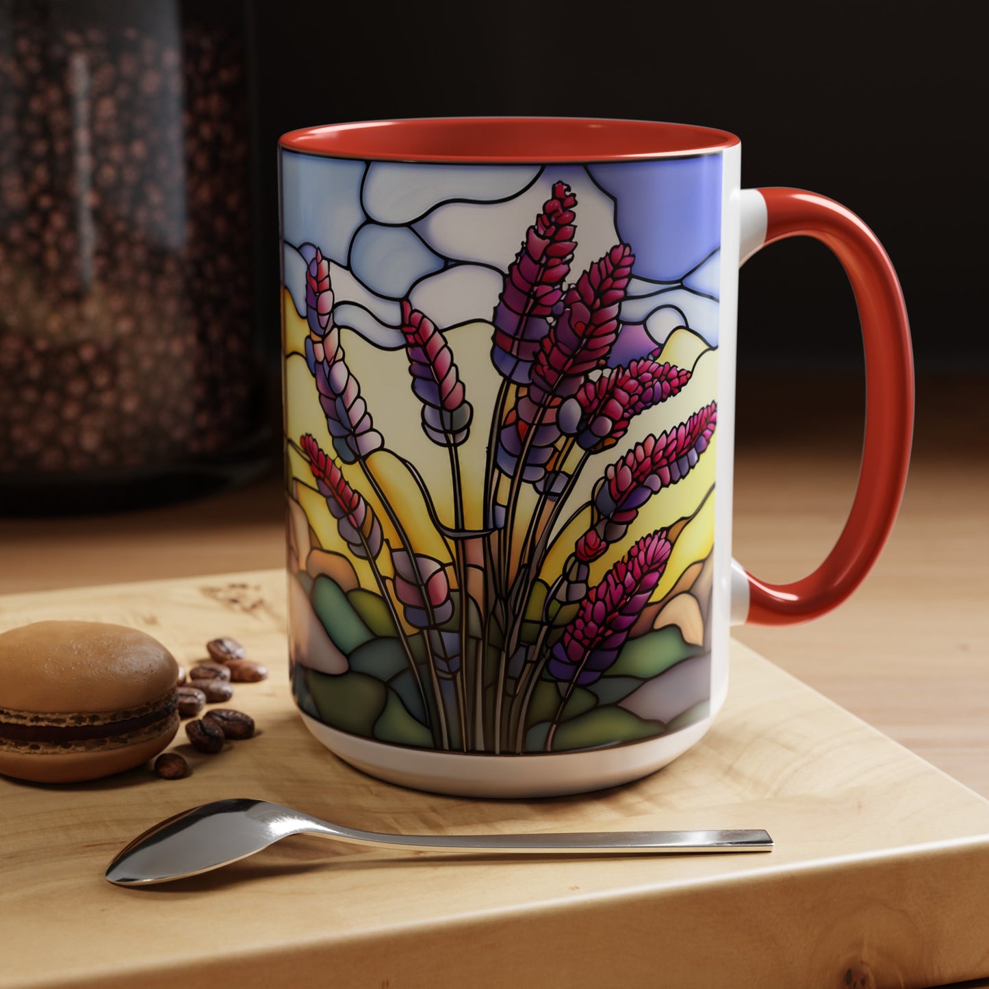 Lavender Accent Coffee Mug 15oz