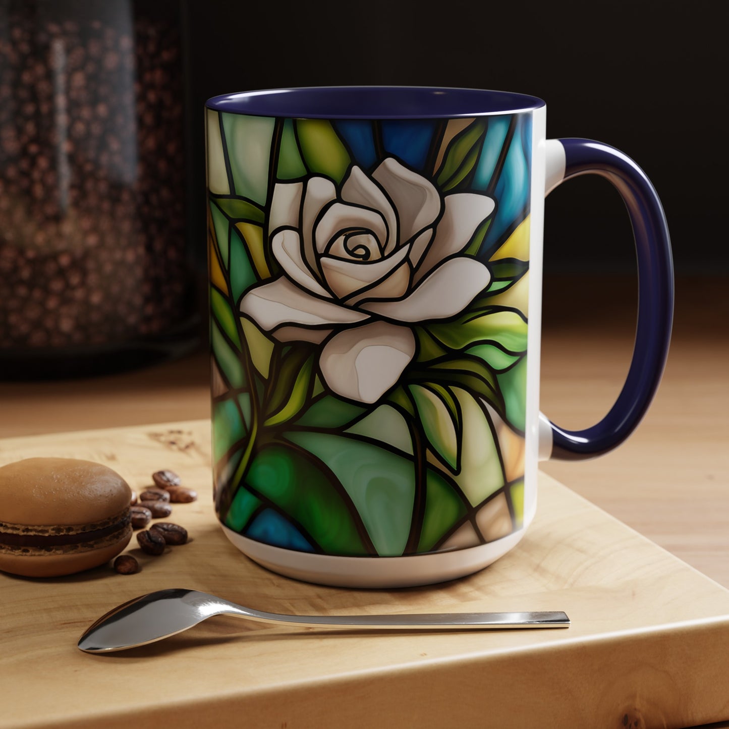 Gardenia Accent Coffee Mug 15oz