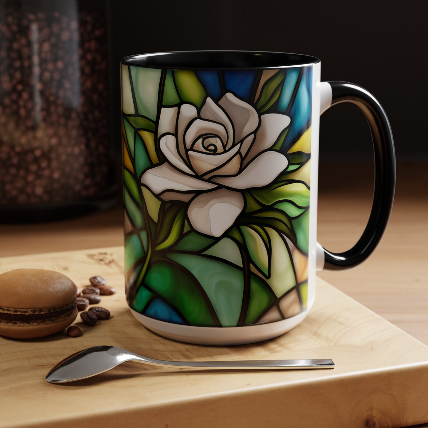 Gardenia Accent Coffee Mug 15oz