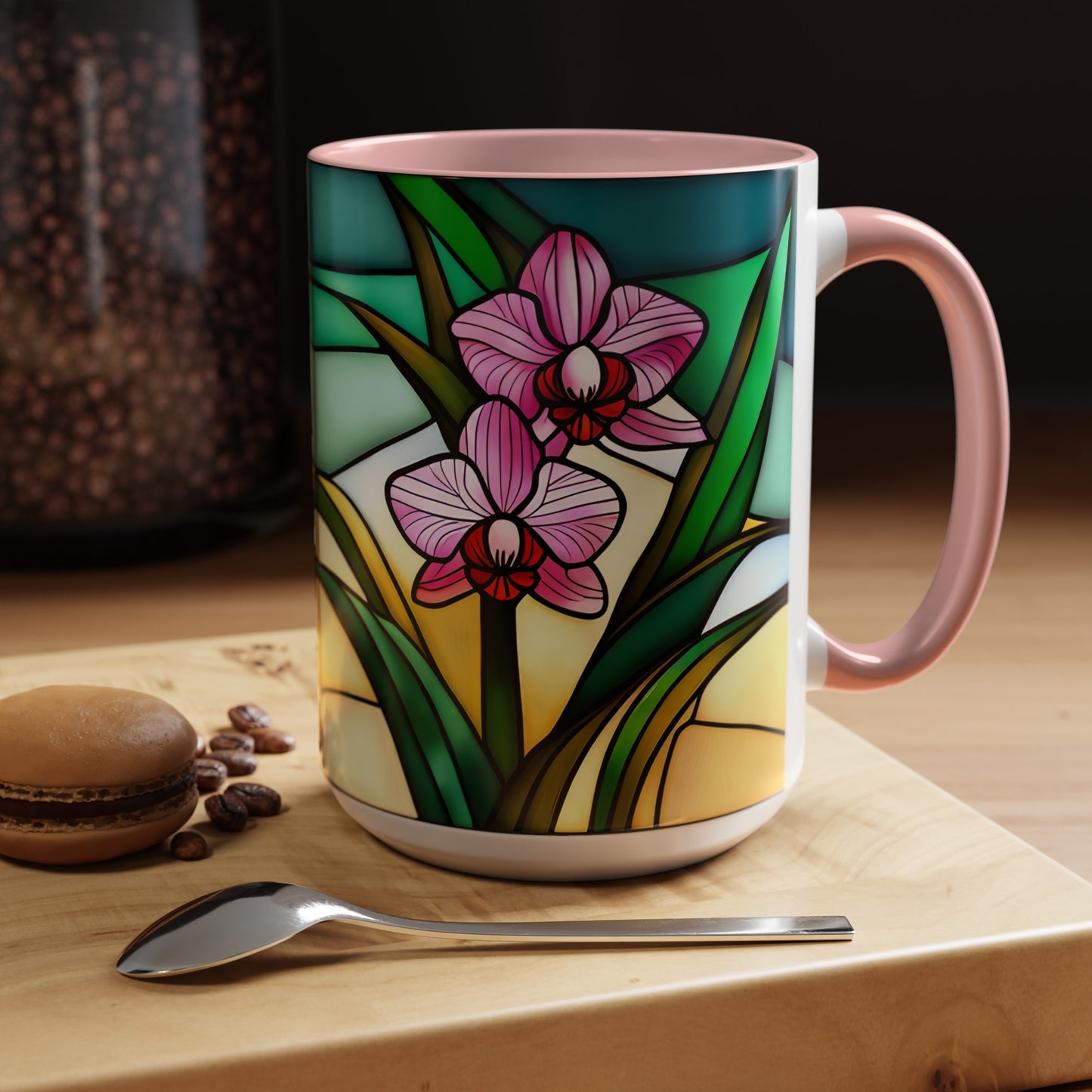 Orchid Accent Coffee Mug 15oz