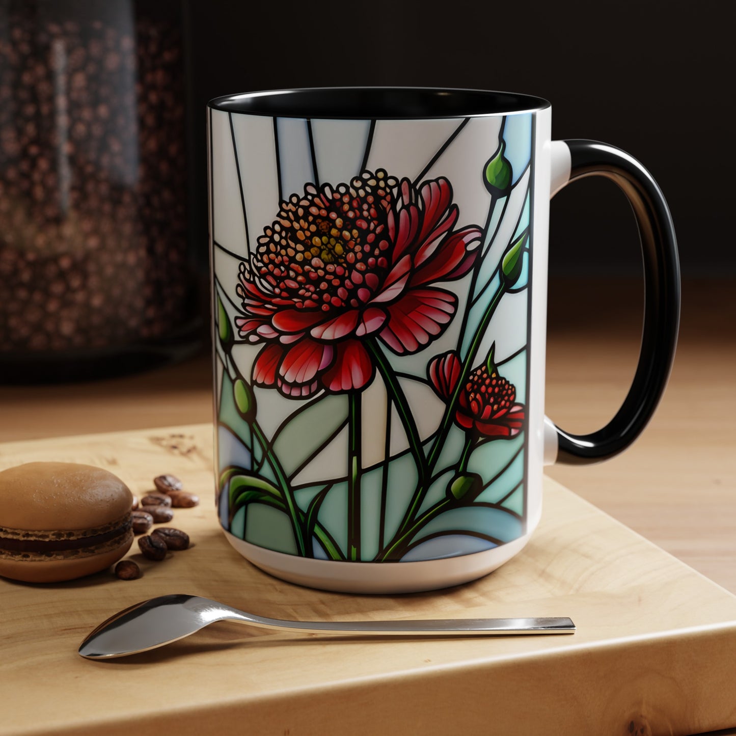 Scabiosa Accent Coffee Mug 15oz