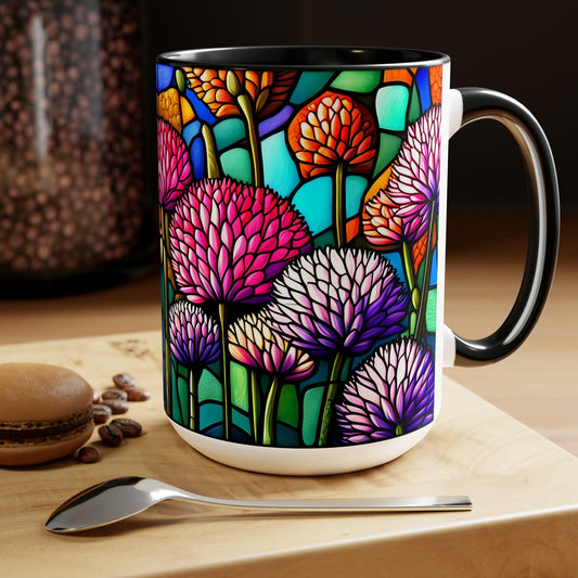 Allium Coffee Mugs | 15oz Ceramic Mug | Sip And Chat Mosaics